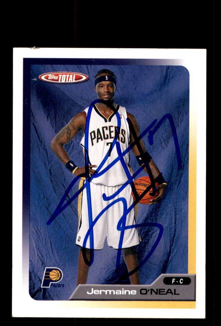 Signed Basketball Card Auto Jermaine O'Neal 2005-06 Topps Total #312 Pacers