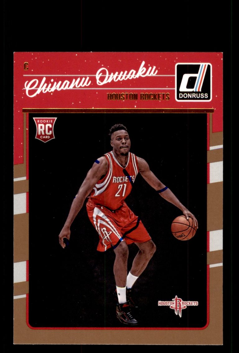 Signed Basketball Card Auto Chinanu Onuaku 2016-17 Donruss #180 Houston Rockets
