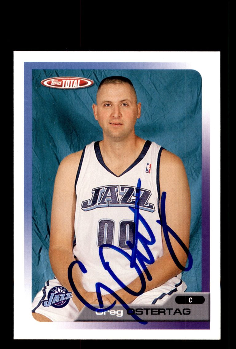 Signed Basketball Card Auto Greg Ostertag 2005-06 Topps Total #293 Utah Jazz