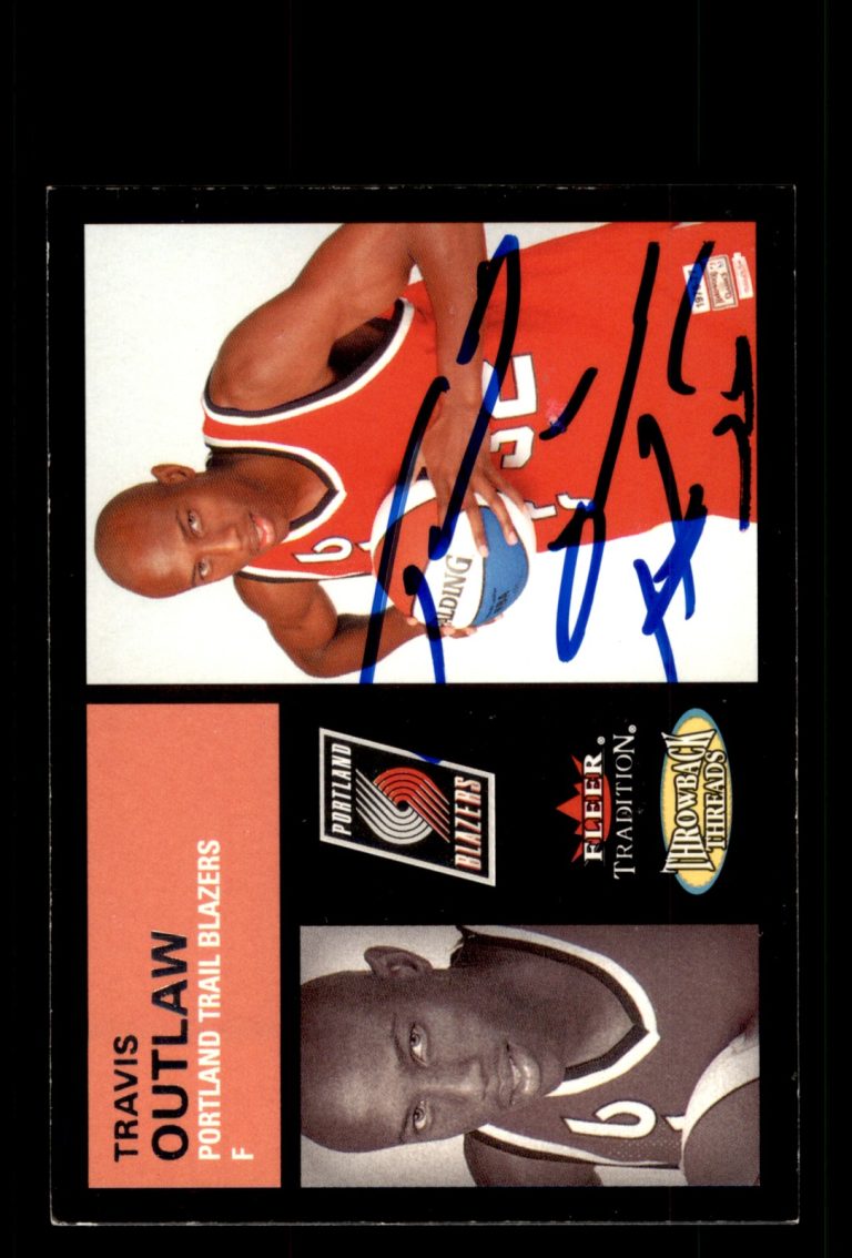 Signed Basketball Card Auto Travis Outlaw 2003-04 Fleer Tradition #4 TT