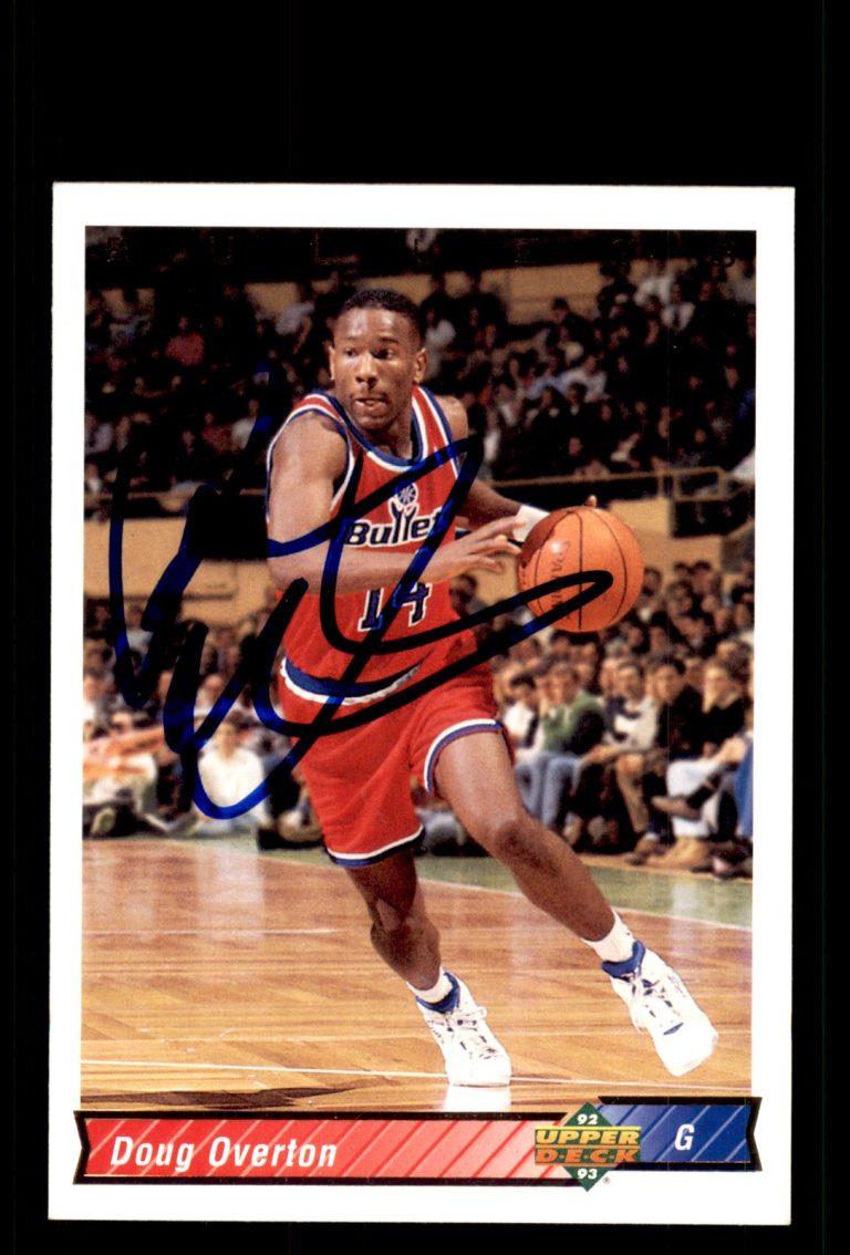 Signed Basketball Card Auto Doug Overton 1992-93 Upper Deck #394 Bullets
