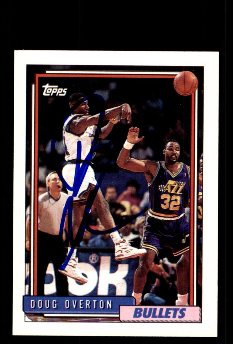 Signed Basketball Card Auto Doug Overton 1992-93 Topps #317 Washington Bullets
