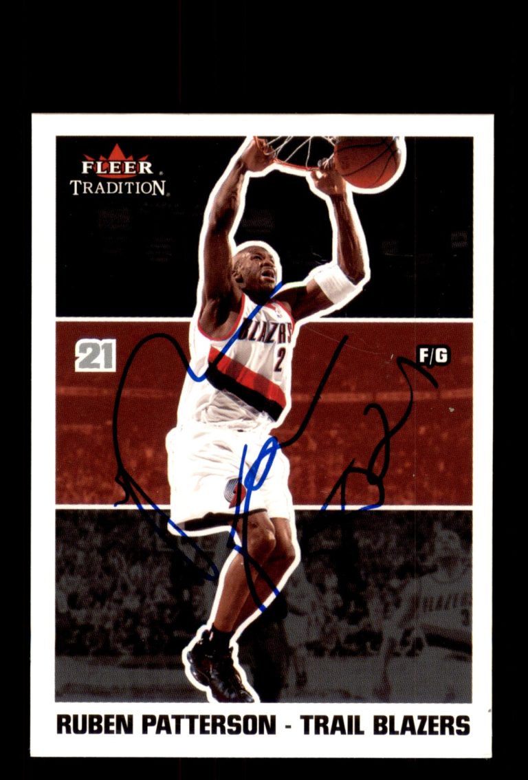 Signed Basketball Card Auto Ruben Patterson 2003-04 Fleer Tradition #208