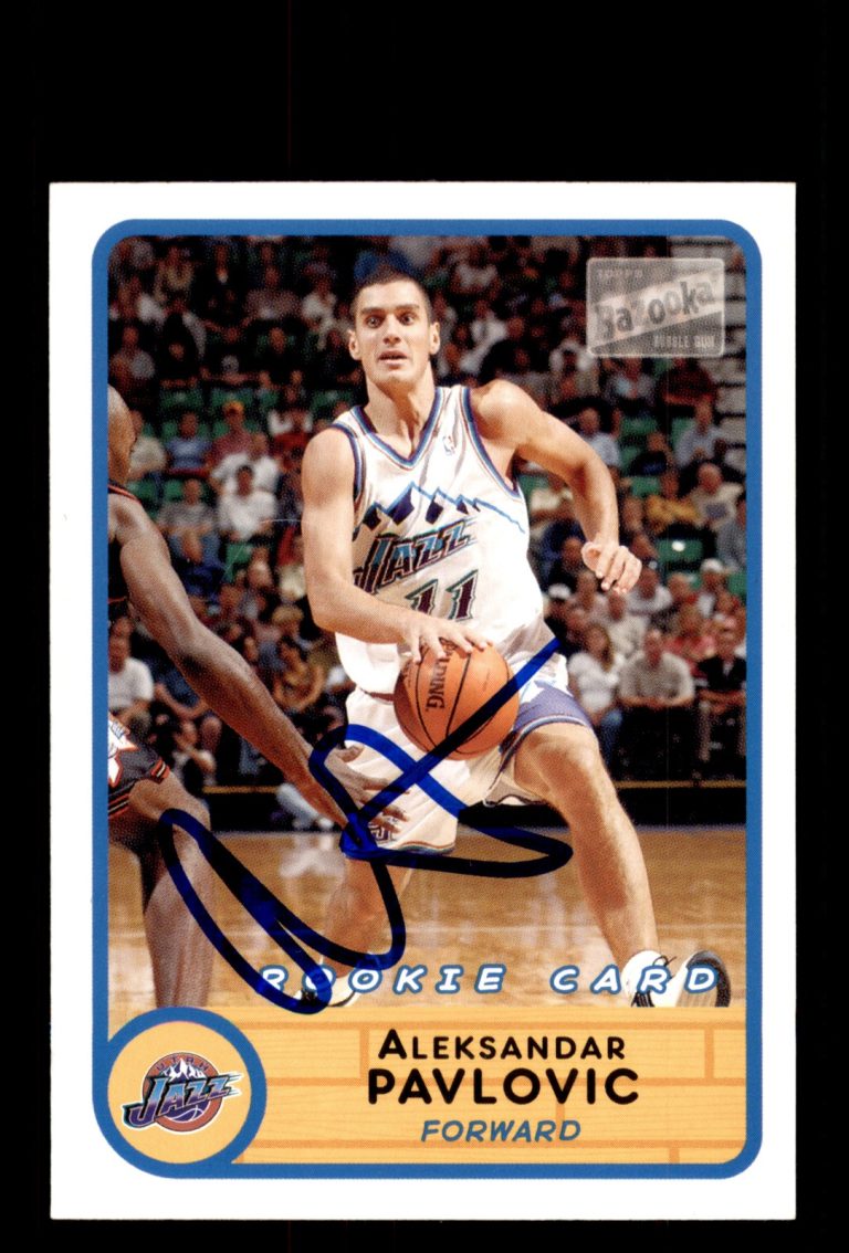Signed Basketball Card Auto Aleksandar Pavlovic 2003-04 Bazooka #256 Utah Jazz
