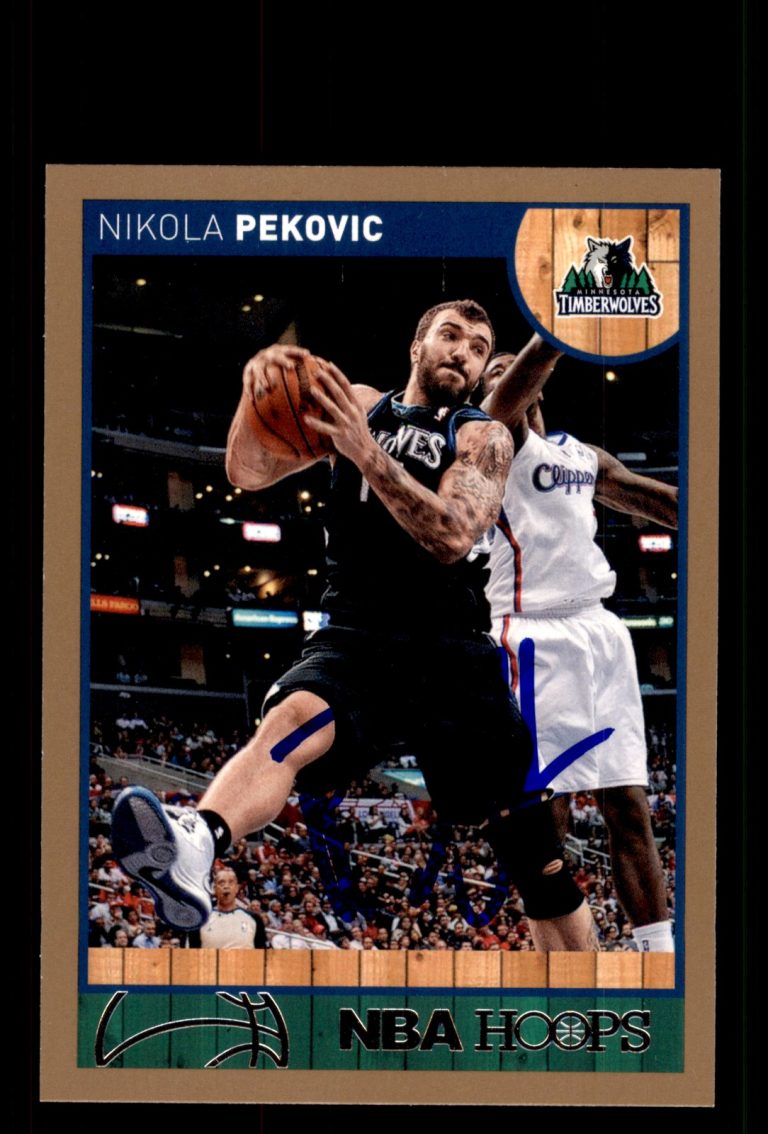 Signed Basketball Card Auto Nikola Pekovic 2013-14 Hoops #207 Gold