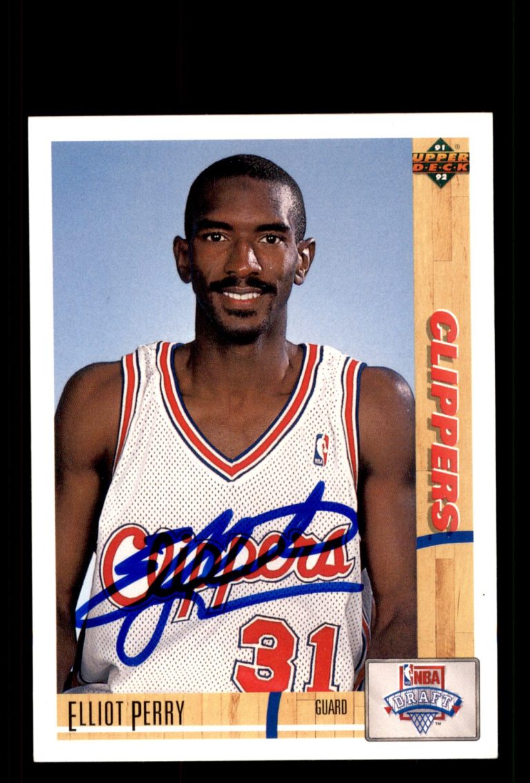 Signed Basketball Card Auto Elliot Perry 1991-92 Upper Deck #18 Clippers