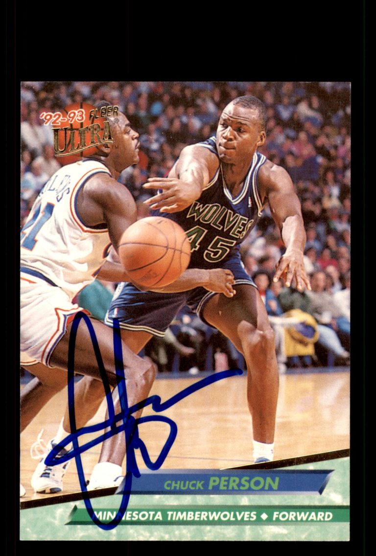 Signed Basketball Card Auto Chuck Person 1992-93 Ultra #307 Timberwolves
