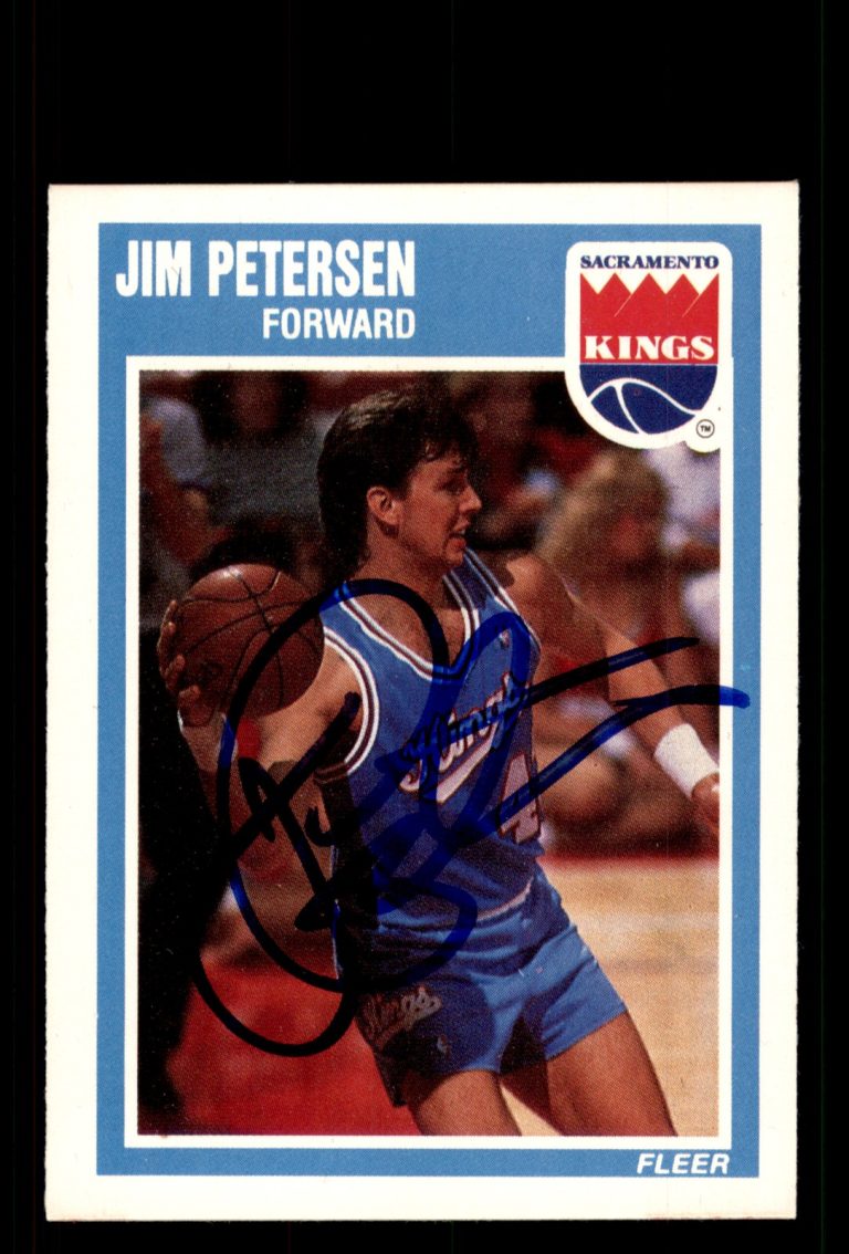 Signed Basketball Card Auto Jim Petersen 1989-90 Fleer #136 Sacramento Kings
