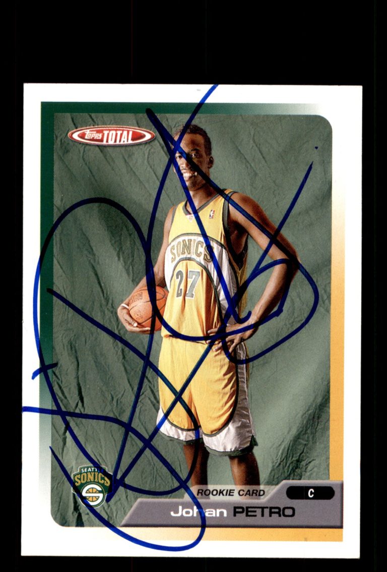 Signed Basketball Card Auto Johan Petro 2005-06 Topps Total #297 SuperSonics