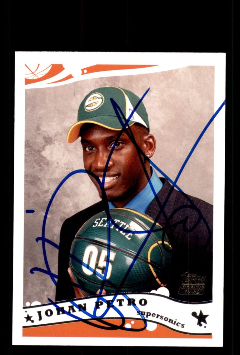 Signed Basketball Card Auto Johan Petro 2005-06 Topps #245 Seattle SuperSonics
