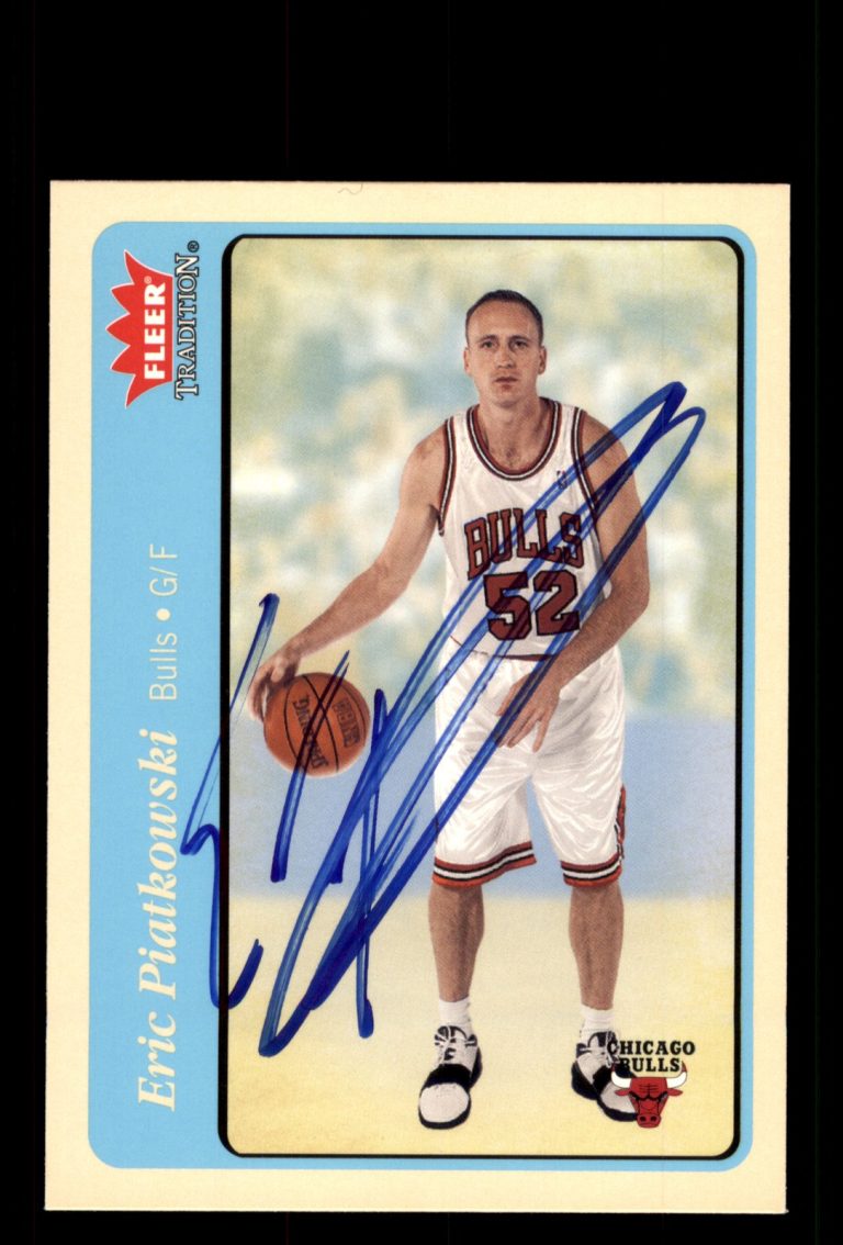 Signed Basketball Card Auto Eric Piatkowski 2004-05 Fleer Tradition #113 Bulls