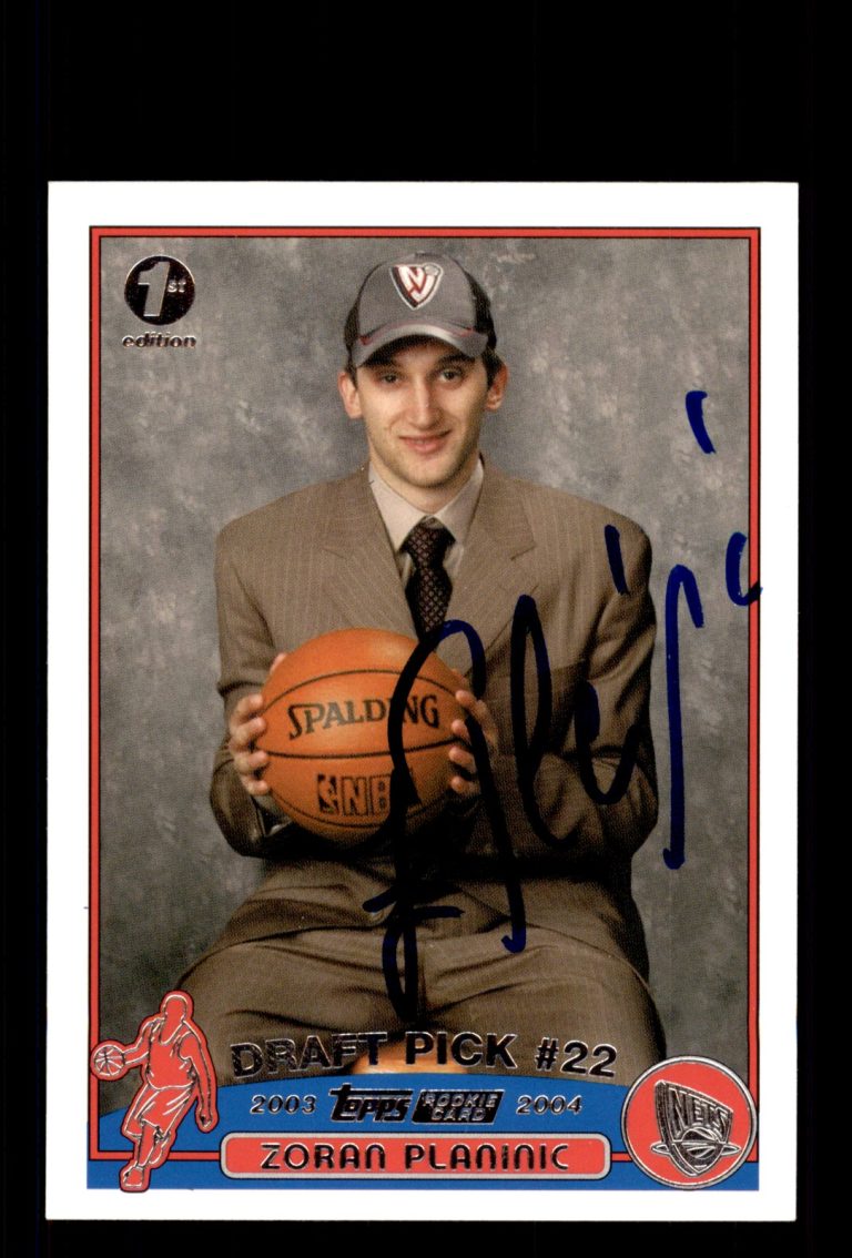 Signed Basketball Card Auto Zoran Planinic 2003-04 Topps 1st Ed. #242 Nets
