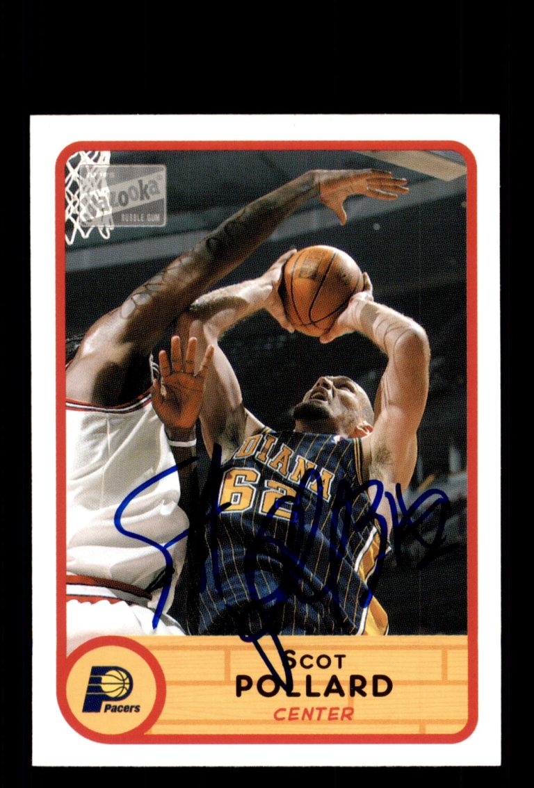 Signed Basketball Card Auto Scot Pollard 2003-04 Bazooka #145 Indiana Pacers