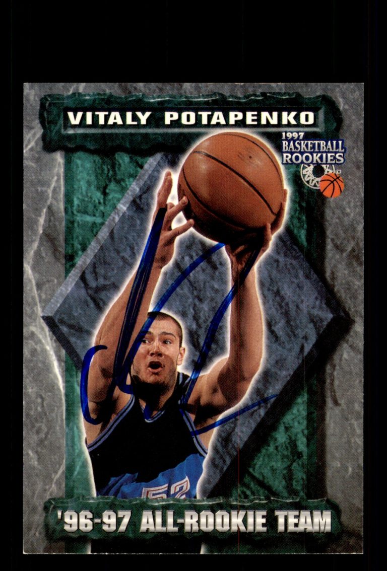 Signed Basketball Card Auto Vitaly Potapenko 1997 Score Board Rookies #82