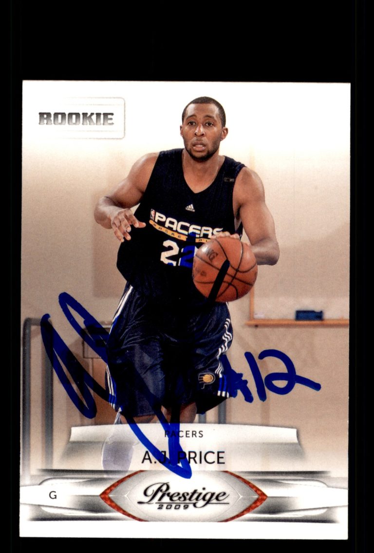 Signed Basketball Card Auto A.J. Price 2009-10 Panini Prestige #246 Pacers