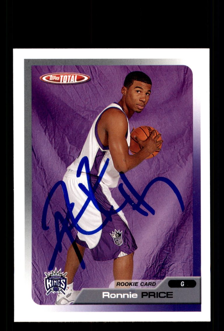 Signed Basketball Card Auto Ronnie Price 2005-06 Topps Total #277 Kings