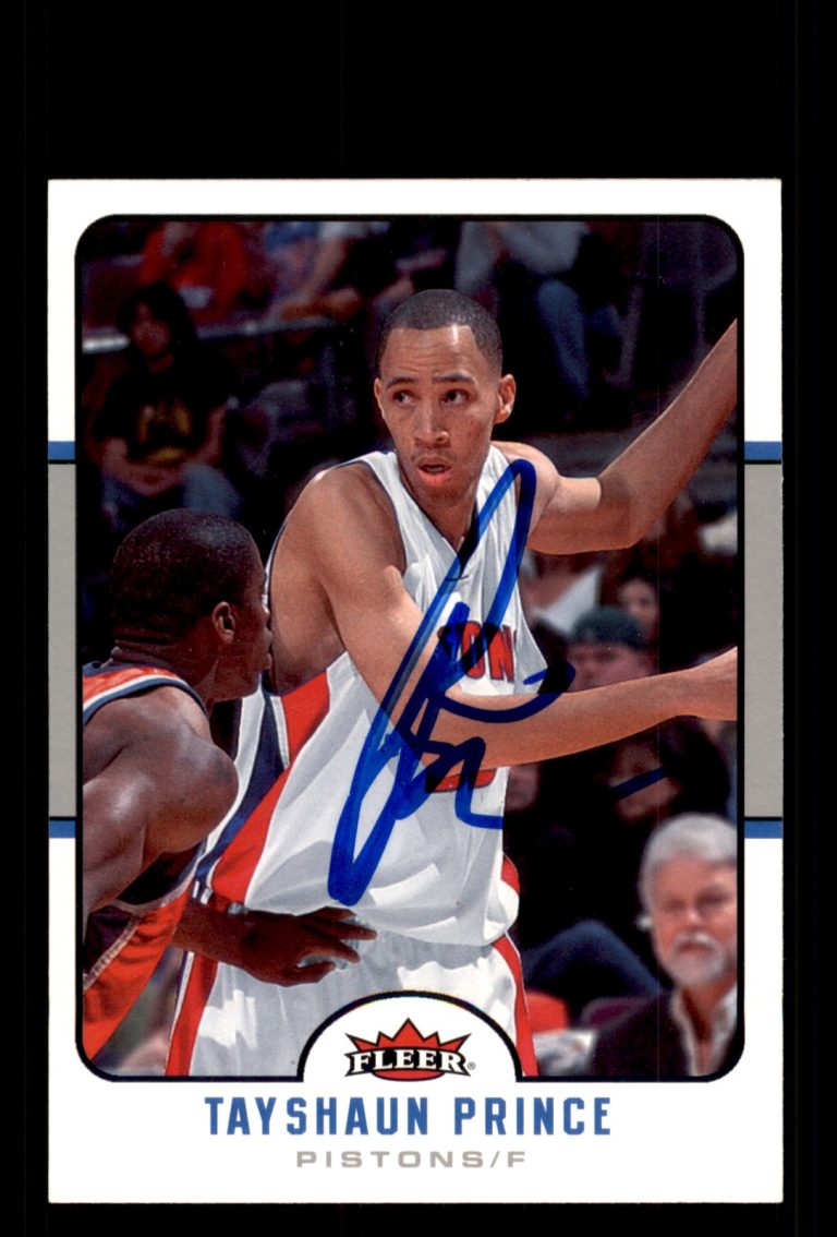 Signed Basketball Card Auto Tayshaun Prince 2006-07 Fleer #53 Detroit Pistons