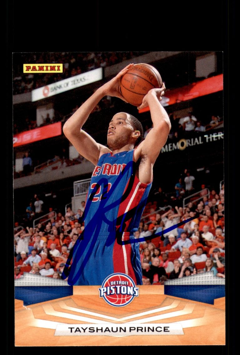 Signed Basketball Card Auto Tayshaun Prince 2009-10 Panini #80 Detroit Pistons
