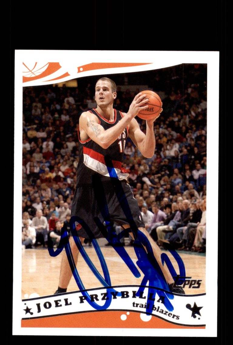 Signed Basketball Card Auto Joel Przybilla 2005-06 Topps #189 Trail Blazers