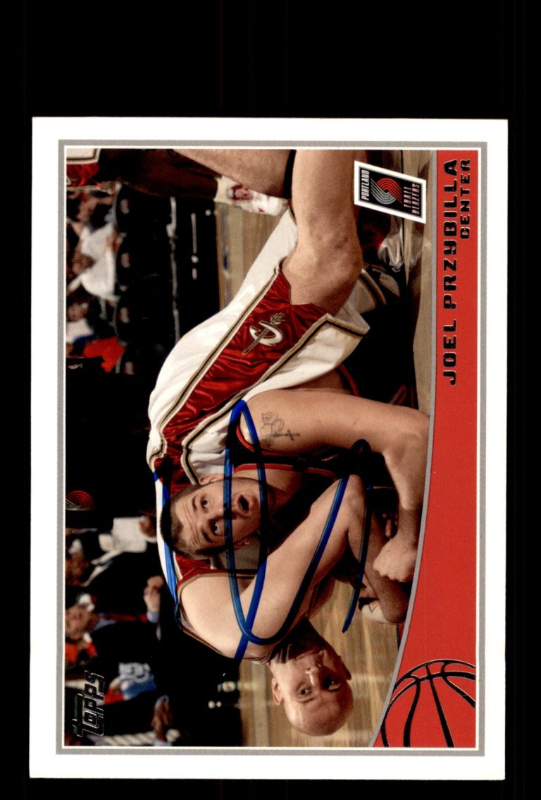 Signed Basketball Card Auto Joel Przybilla 2009-10 Topps #256 Trail Blazers