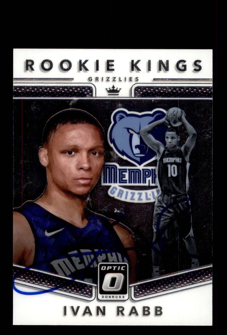 Signed Basketball Card Auto Ivan Rabb 2017-18 Donruss Optic #7 Memphis Grizzlies