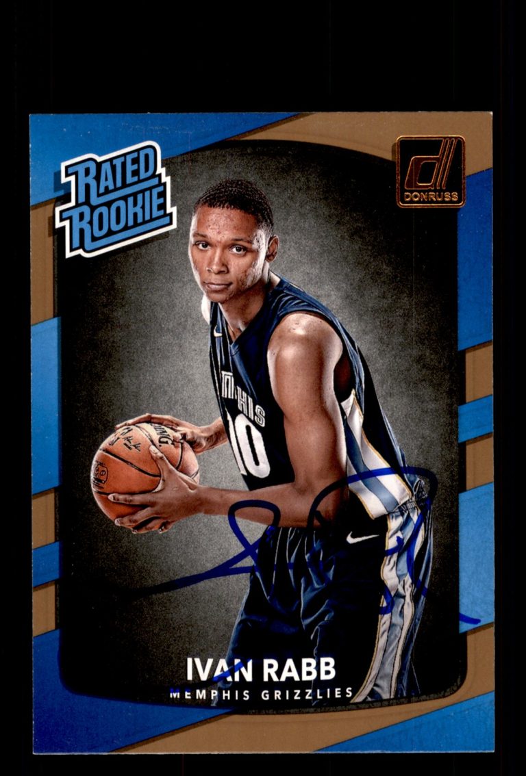 Signed Basketball Card Auto Ivan Rabb 2017-18 Donruss #156 Memphis Grizzlies