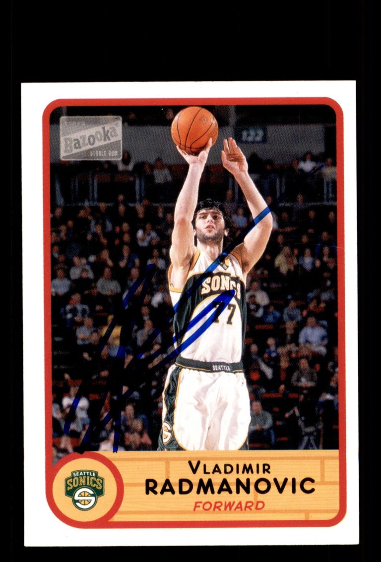 Signed Basketball Card Auto Vladimir Radmanovic 2003-04 Bazooka #51 Seattle