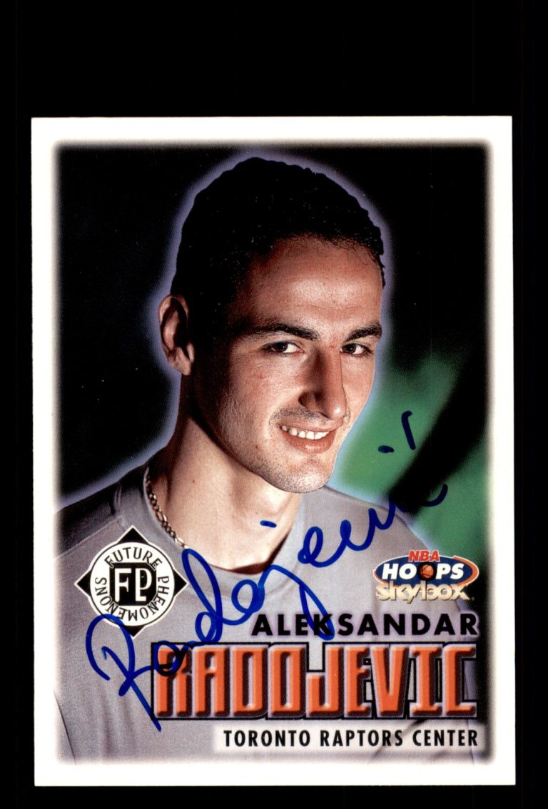 Signed Basketball Card Auto Aleksandar Radojevic 1999-00 Hoops #182 Toronto