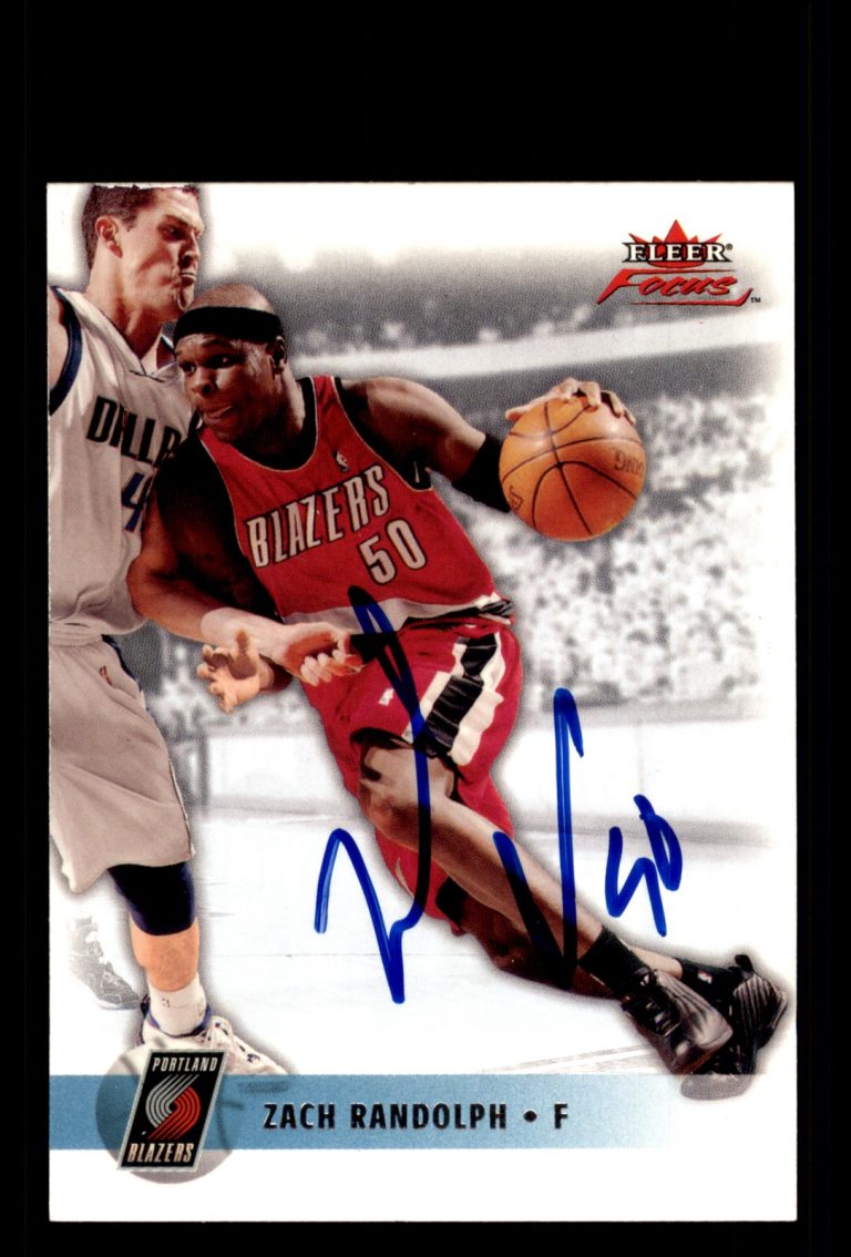 Signed Basketball Card Auto Zach Randolph 2003-04 Fleer Focus #40