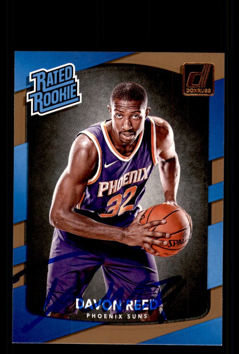 Signed Basketball Card Auto Davon Reed 2017-18 Donruss #169 Phoenix Suns