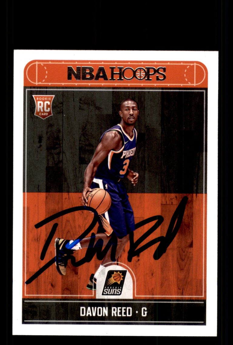 Signed Basketball Card Auto Davon Reed 2017-18 Hoops #282 Phoenix Suns