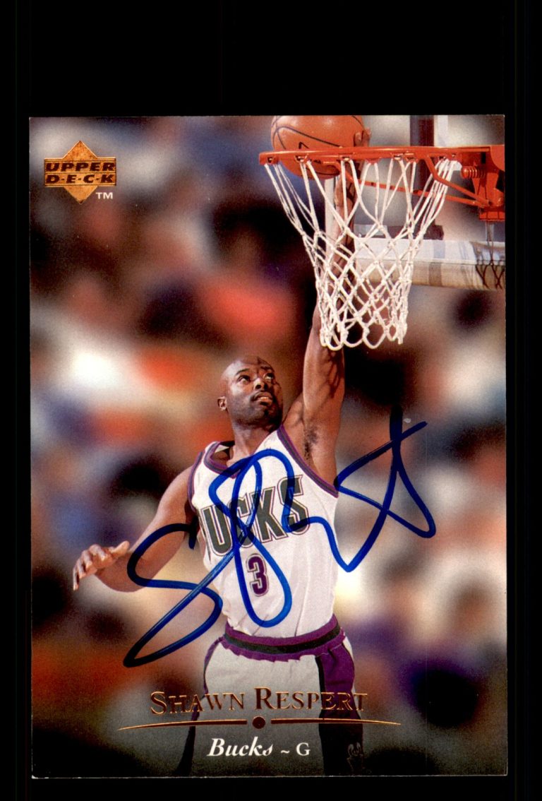 Signed Basketball Card Auto Shawn Respert 1995-96 Upper Deck #131 Bucks