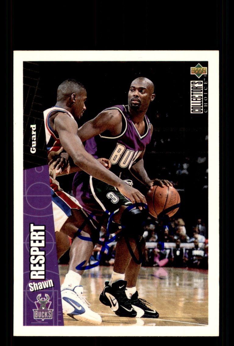 Signed Basketball Card Auto Shawn Respert 1996-97 Collector's Choice #85 Bucks