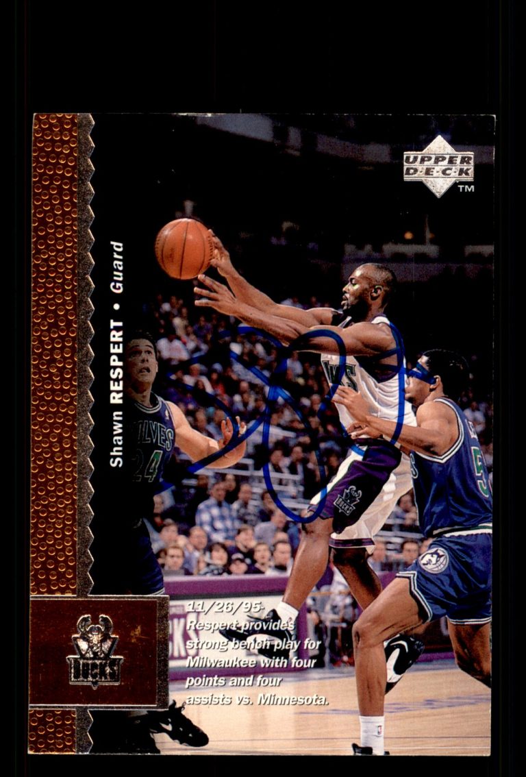 Signed Basketball Card Auto Shawn Respert 1996-97 Upper Deck #71 Milwaukee Bucks