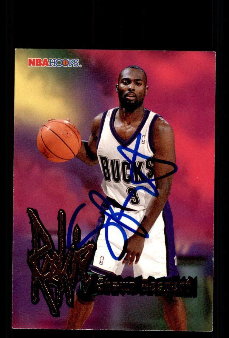 Signed Basketball Card Auto Shawn Respert 1995-96 Hoops #270 Milwaukee Bucks