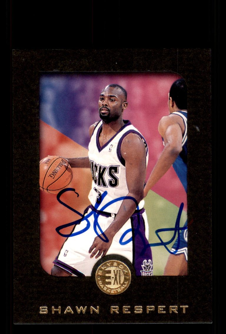Signed Basketball Card Auto Shawn Respert 1995-96 SkyBox E-XL #47 Bucks