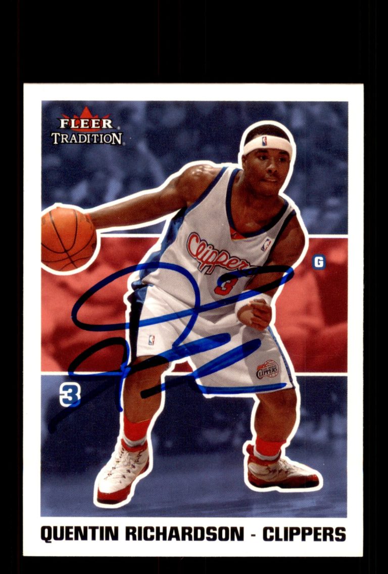 Signed Basketball Card Auto Quentin Richardson 2003-04 Fleer Tradition #78