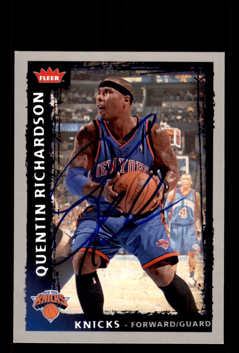 Signed Basketball Card Auto Quentin Richardson 2008-09 Fleer #92 New York Knicks