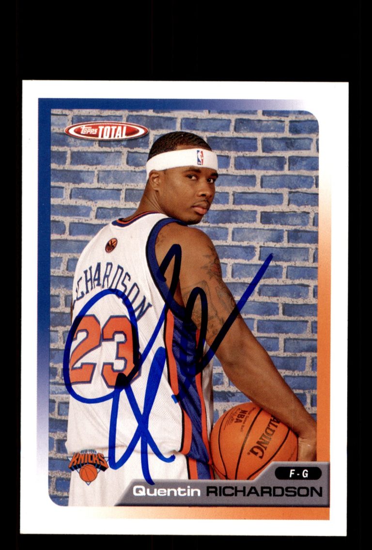 Signed Basketball Card Auto Quentin Richardson 2005-06 Topps Total #239 Knicks