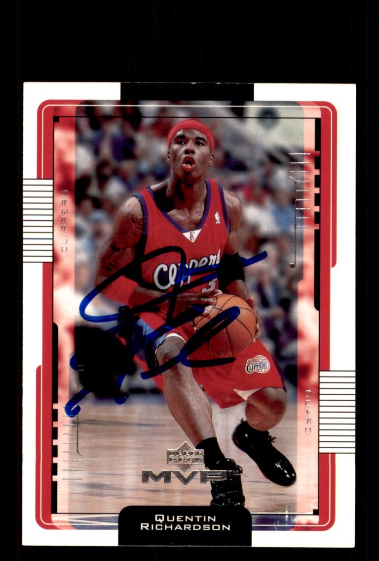 Signed Basketball Card Auto Quentin Richardson 2001-02 Upper Deck MVP #74
