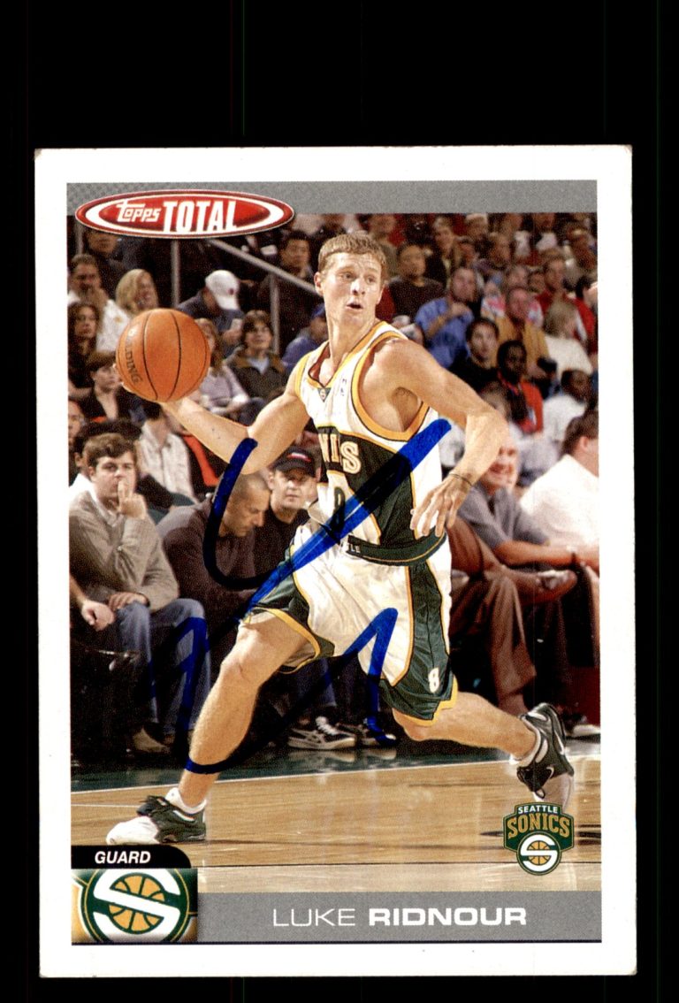 Signed Basketball Card Auto Luke Ridnour 2004-05 Topps Total #233 SuperSonics