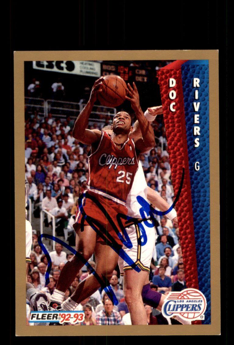 Signed Basketball Card Auto Doc Rivers 1992-93 Fleer #103 Los Angeles Clippers