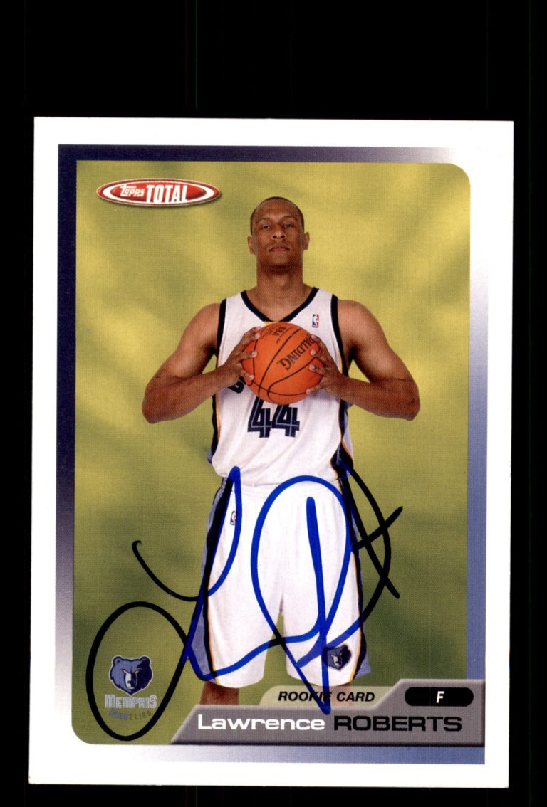 Signed Basketball Card Auto Lawrence Roberts 2005-06 Topps Total #347 Grizzlies