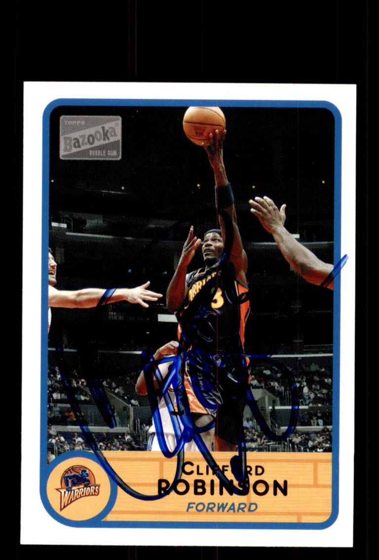 Signed Basketball Card Auto Clifford Robinson 2003-04 Bazooka #196 Warriors