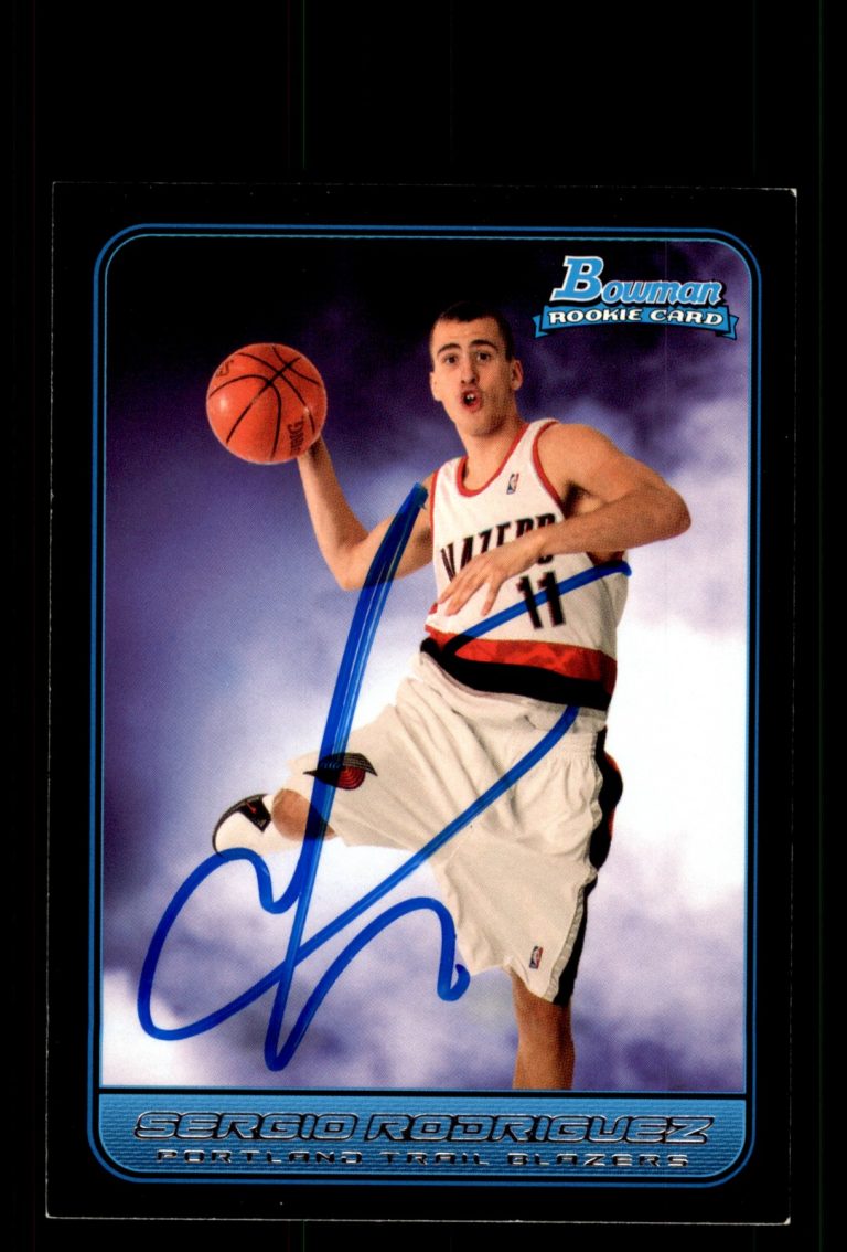 Signed Basketball Card Auto Sergio Rodriguez 2006-07 Bowman #118 Trail Blazers
