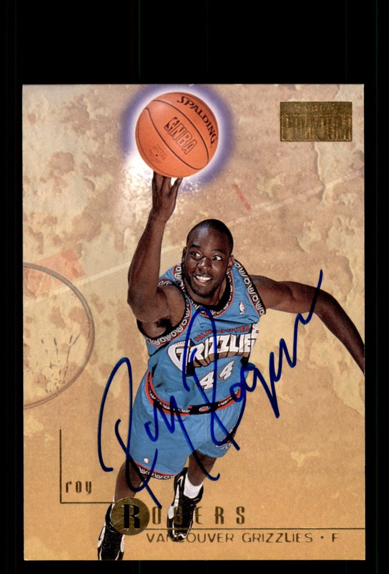 Signed Basketball Card Auto Roy Rogers 1996-97 SkyBox Premium #125 Grizzlies