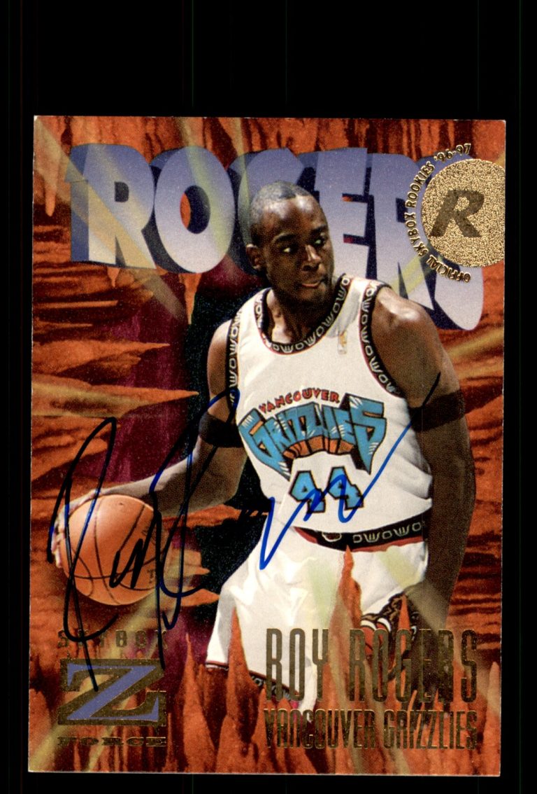 Signed Basketball Card Auto Roy Rogers 1996-97 SkyBox Z-Force #162 Grizzlies