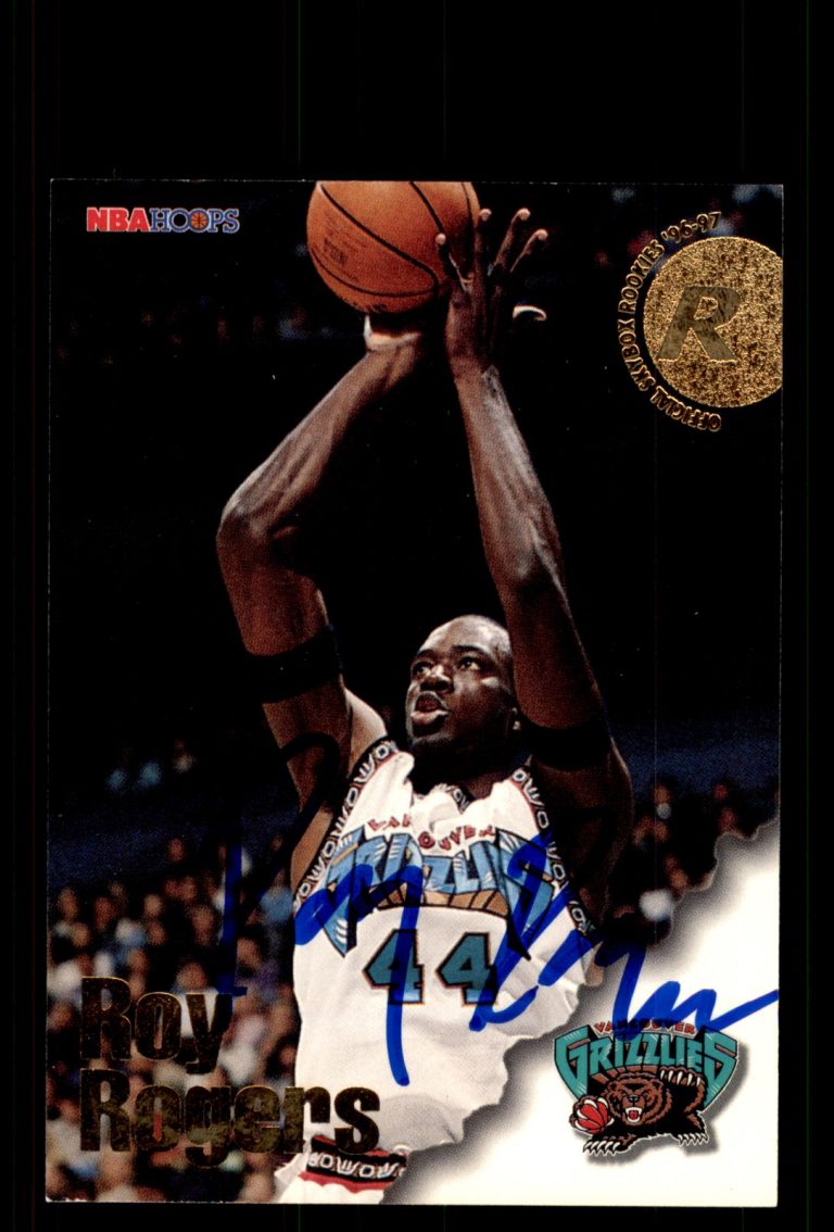 Signed Basketball Card Auto Roy Rogers 1996-97 Hoops #309 Vancouver Grizzlies