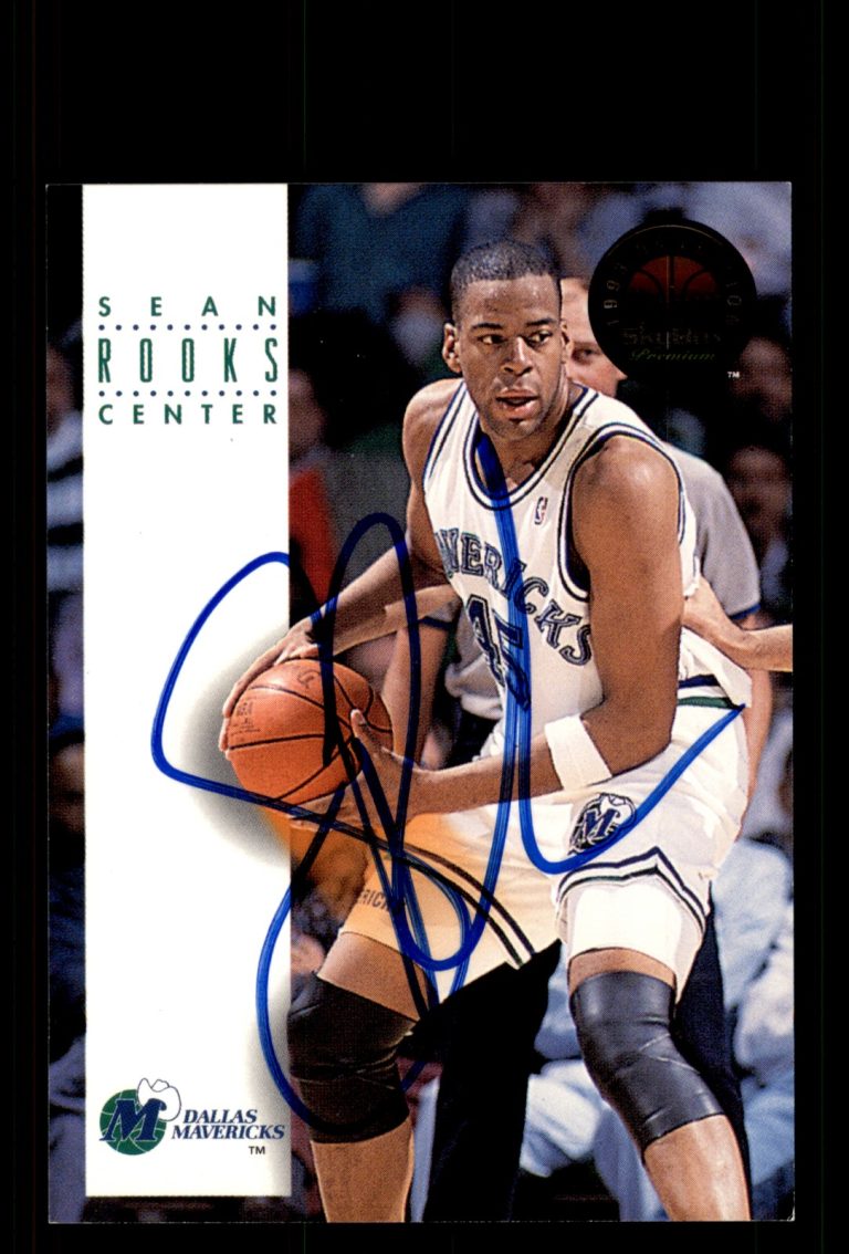 Signed Basketball Card Auto Sean Rooks 1993-94 SkyBox Premium #58 Mavericks