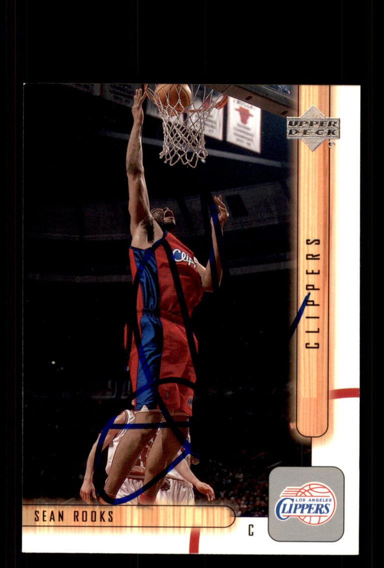Signed Basketball Card Auto Sean Rooks 2001-02 Upper Deck #298 Clippers